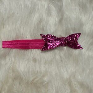 Hot Pink Sequin Flat Bow on FOE Headband
